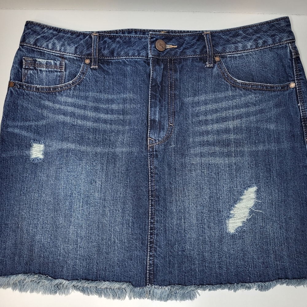 Denim / Jean Skirt Distressd dark wash